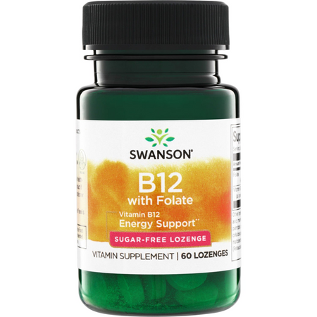 Swanson Vitamín B12 a Kyselina Listová 60 cucací tablety