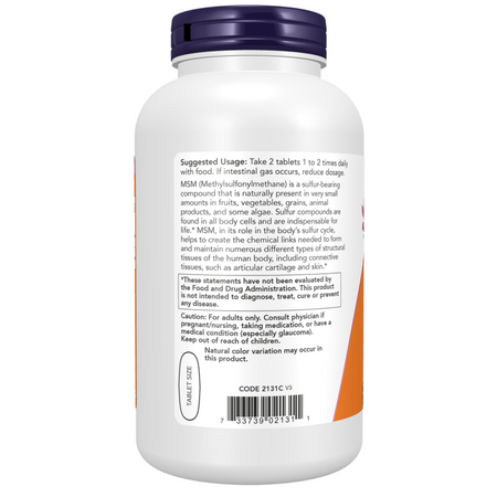 Now Foods MSM Methylsulfonylmethan 1500 mg 200 tablet