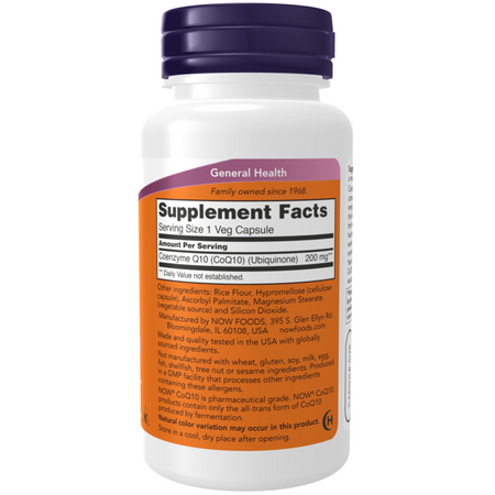 Now Foods Koenzym Q10 200 mg 60 kapslí