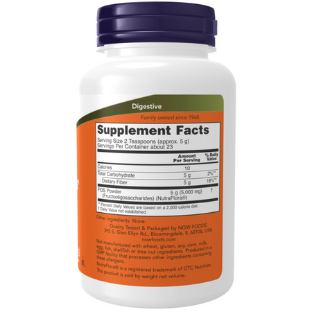 Now Foods NutraFlora FOS Powder 113 g