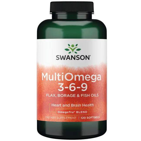 Swanson MultiOmega 3-6-9 Kyselina EPA DHA 120 kapslí