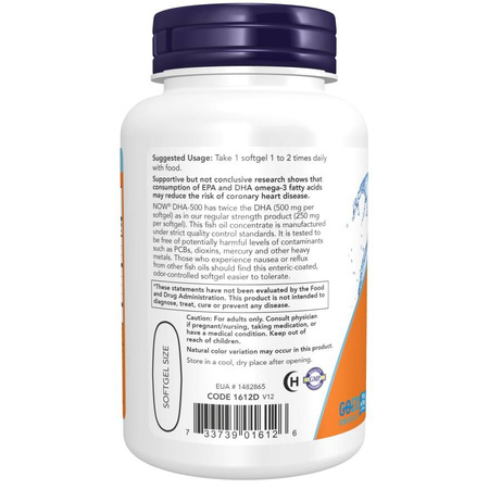 Now Foods DHA-500 Fish Oil Double Strength 180 kapslí