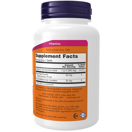 Now Foods Vitamín C 1000 mg s Šípkem + Bioflavonoidy 100 tablet