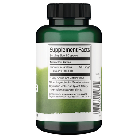 Swanson Guarana 500 mg 100 kapslí