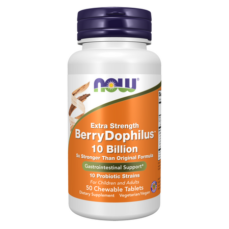 Now Foods BerryDophilus Extra Strength (10 miliard) 50 pastilky
