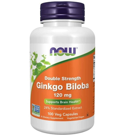 Now Foods Ginkgo Biloba Double Strength Extrakt 120 mg 100 veg kapslí