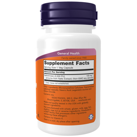 Now Foods Nattokinase 100 mg 120 kapslí