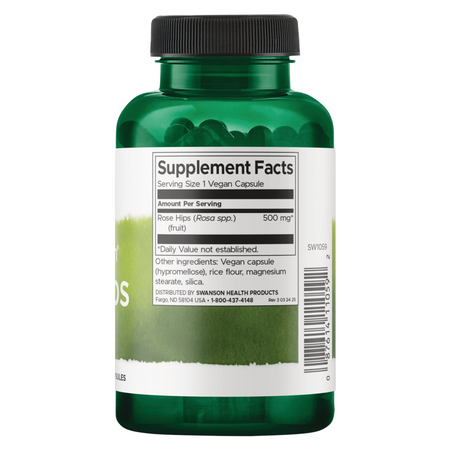 Swanson Růže Šípková (Rose Hips) 500 mg 120 kapslí