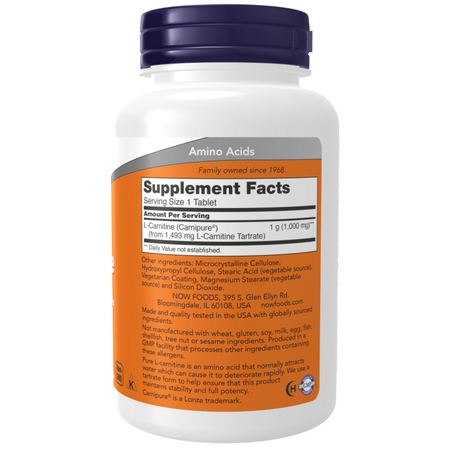 Now Foods L-Carnitine 1000 mg 50 tablet