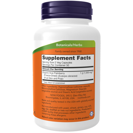 Now Foods Acai 500 mg 100 kapslí