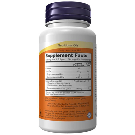 Now Foods Pupalkový Olej (Evening Primrose Oil) 500 mg 250 kapslí