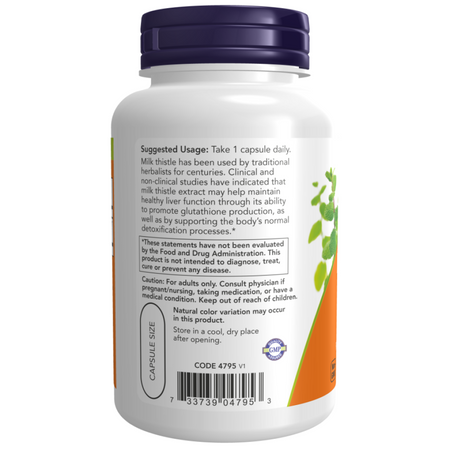 Now Foods Milk Thistle Extract 750 mg Silymarin (600 mg), Maximum Strength 90 veg kapslí