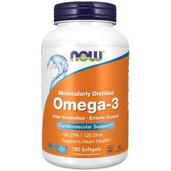 Now Foods Omega-3 Molecularly Distilled 180 kapslí