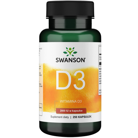 Swanson Vitamín D3 2000 IU Cholekalciferol 250 kapslí