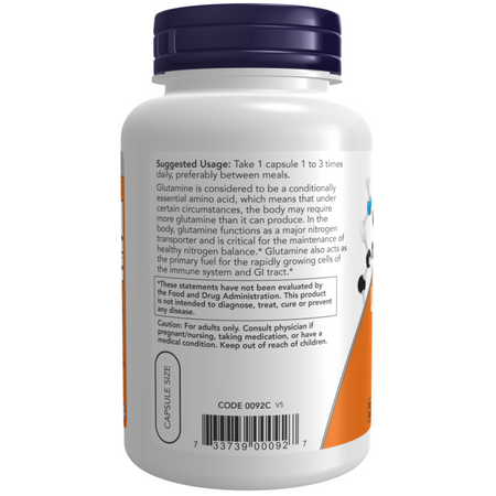 Now Foods L-Glutamine 500 mg 120 veg kapslí