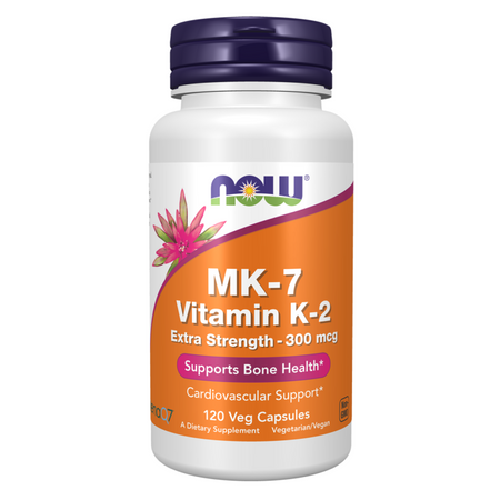 Now Foods Vitamín K2 MK-7 300 mcg Extra Strength 120 veg kapslí