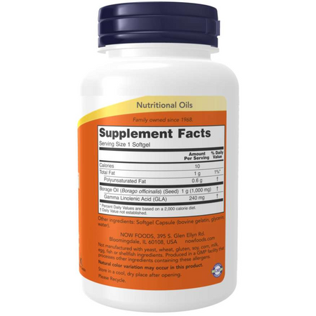 Now Foods Borage Oil 1000 mg 120 kapslí