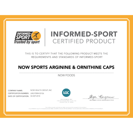 Now Foods Arginine 500 mg Ornithine 250 mg 250 kapslí