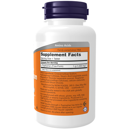 Now Foods L-Tryptophan 1000 mg Double Strength 60 tablet