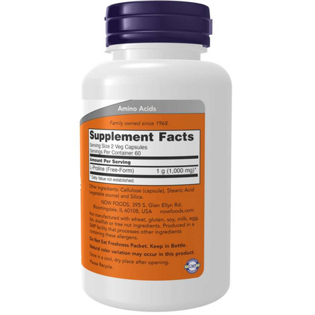 Now Foods L-Proline 500 mg 120 veg kapslí