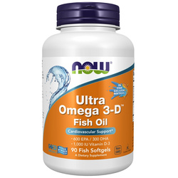 Now Foods Ultra Omega 3-D™ Fish Oil (Fish Gelatin) 90 kapslí