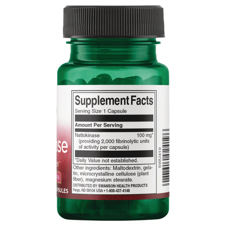 Swanson Nattokináza (Nattokinase) 100 mg 30 kapslí