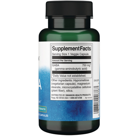 Swanson GABA (Kyselina Gama Aminomáselná) 750 mg 60 kapslí