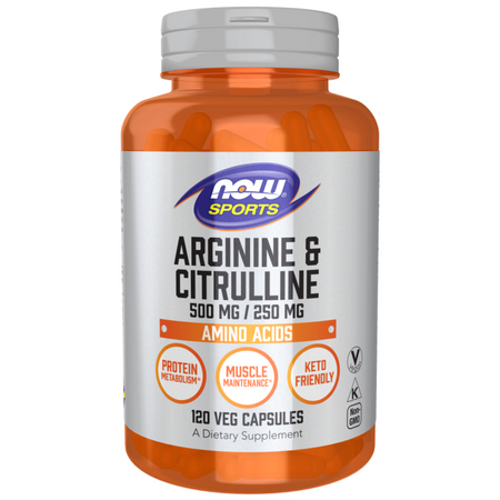 Now Foods Arginine 500 mg Citrulline 250 mg 120 veg kapslí