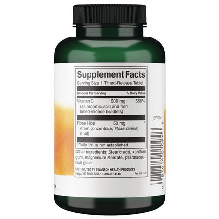 Swanson Vitamin C 500 mg s Šípkem 250 tablety s prodlouženou absorpcí