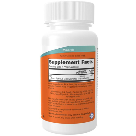Now Foods Iron 18 mg 120 kapslí