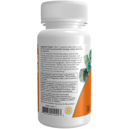 Now Foods Iron 36 mg Double Strength 90 kapslí