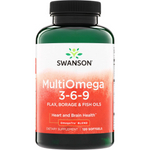 Swanson MultiOmega 3-6-9 Kyselina EPA DHA 120 kapslí
