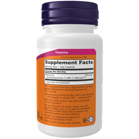 Now Foods MK-7 Vitamin K-2 100 mcg 60 veg kapslí