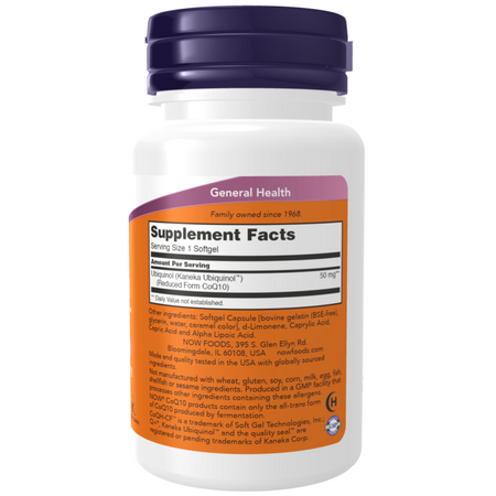 Now Foods Ubiquinol CoQH-CF 50 mg 60 kapslí