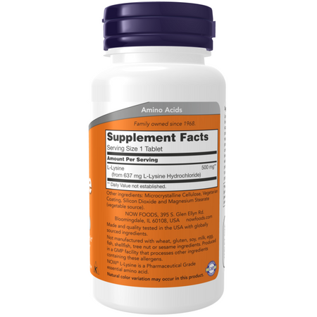 Now Foods L-Lysine 500 mg 250 tablet