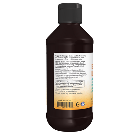 Now Foods Elderberry Liquid for Kids 237 ml tekutý