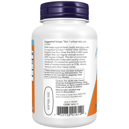 Now Foods DHA-1000 Fish Oil Extra Strength 90 kapslí
