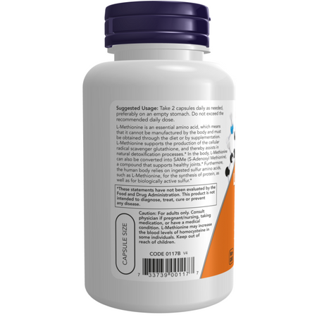 Now Foods L-Methionine 500 mg 100 kapslí