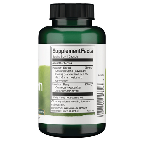 Swanson Hloh (Hawthorn) Extract 500 mg 120 kapslí