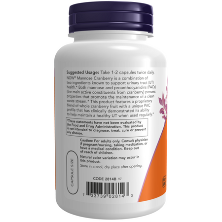 Now Foods Mannose Cranberry 90 kapslí