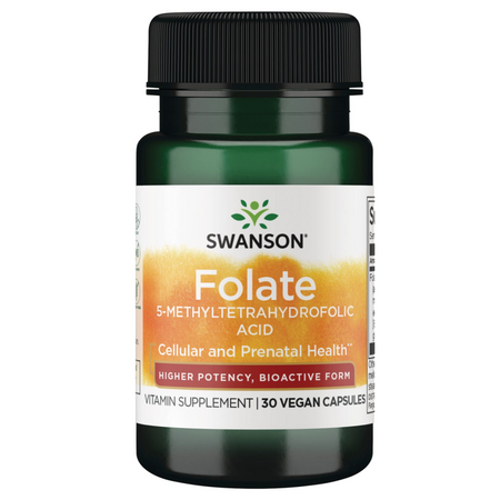 Swanson Kyselina Listová 5-MTHF Quatrefolic 800 mcg 30 kapslí