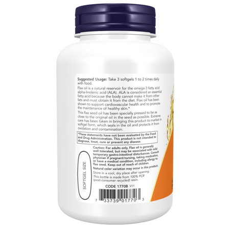 Now Foods Flax Oil 1000 mg 250 kapslí