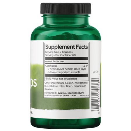 Swanson Cordyceps 600 mg 120 kapslí
