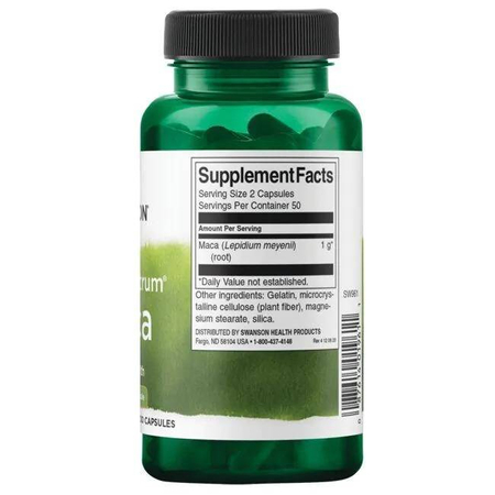 Swanson Maca (Lepidium meyenii) 500 mg 100 kapslí