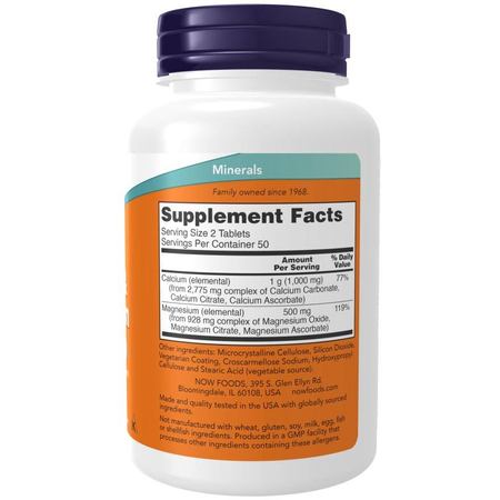 Now Foods Vápník a Magnézium 100 tablet