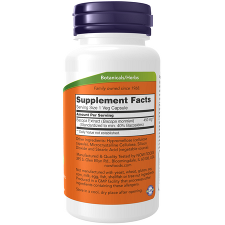 Now Foods Bacopa 450 mg Extract 90 kapslí