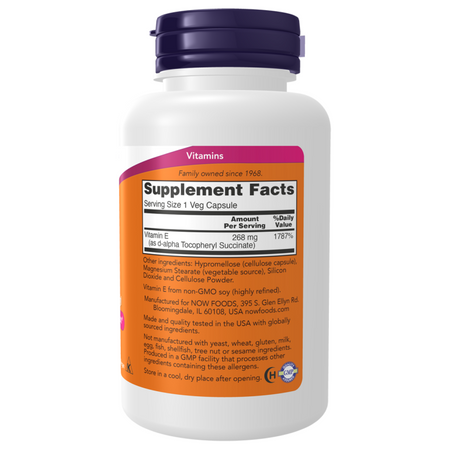 Now Foods Vitamín E 400 iu 100 veg kapslí