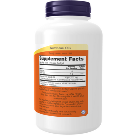 Now Foods LFlax Oil 1000 mg Vegan Formula 120 kapslí