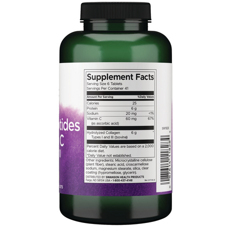 Swanson Hydrolyzované Kolagenové Peptidy Typu I a III 250 tablet