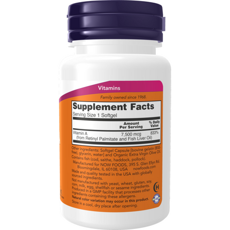 Now Foods Vitamín A 25000 iu 250 kapslí